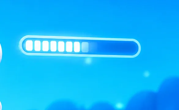 The loading bar hanging in mid-air beside LOADBOT, most of the way filled.